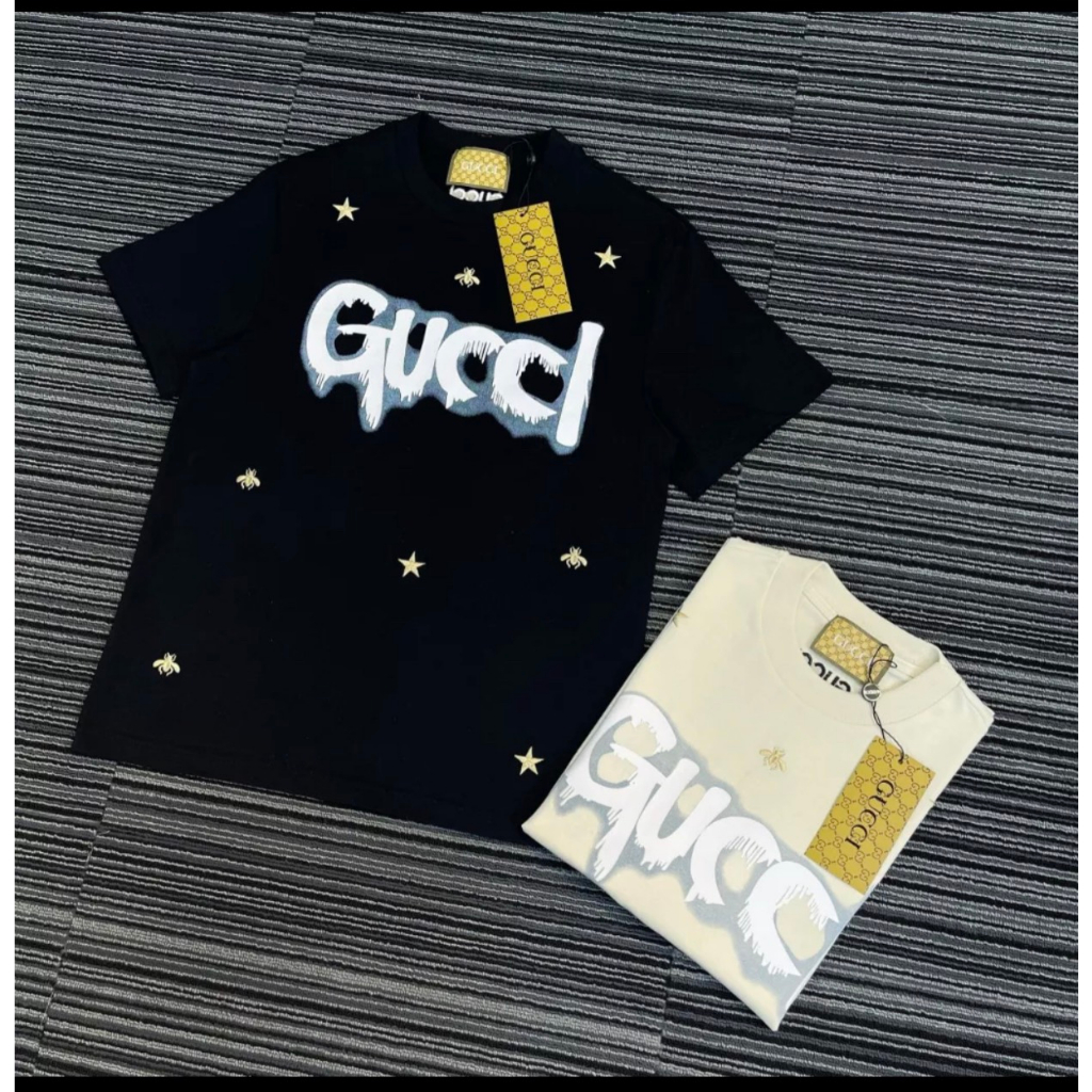 Áo Phông Gucci Thêu Ong Chất Liệu Cotton Lạnh-Áo Thun Gucci Thêu Ong Nam Nữ Hàng Đẹp Phong Cách Boy Phố