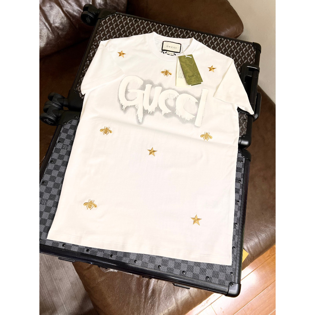 Áo Phông Gucci Thêu Ong Chất Liệu Cotton Lạnh-Áo Thun Gucci Thêu Ong Nam Nữ Hàng Đẹp Phong Cách Boy Phố