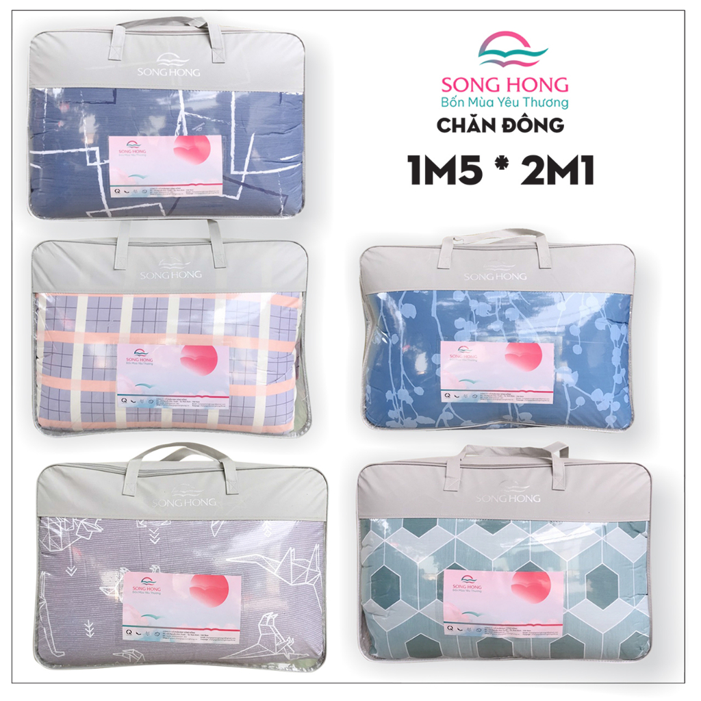 Chăn Đông  Sông Hồng 1m5*2m1 - Chất liệu vải Cotton, vải TC. - Hàng Chính Hãng