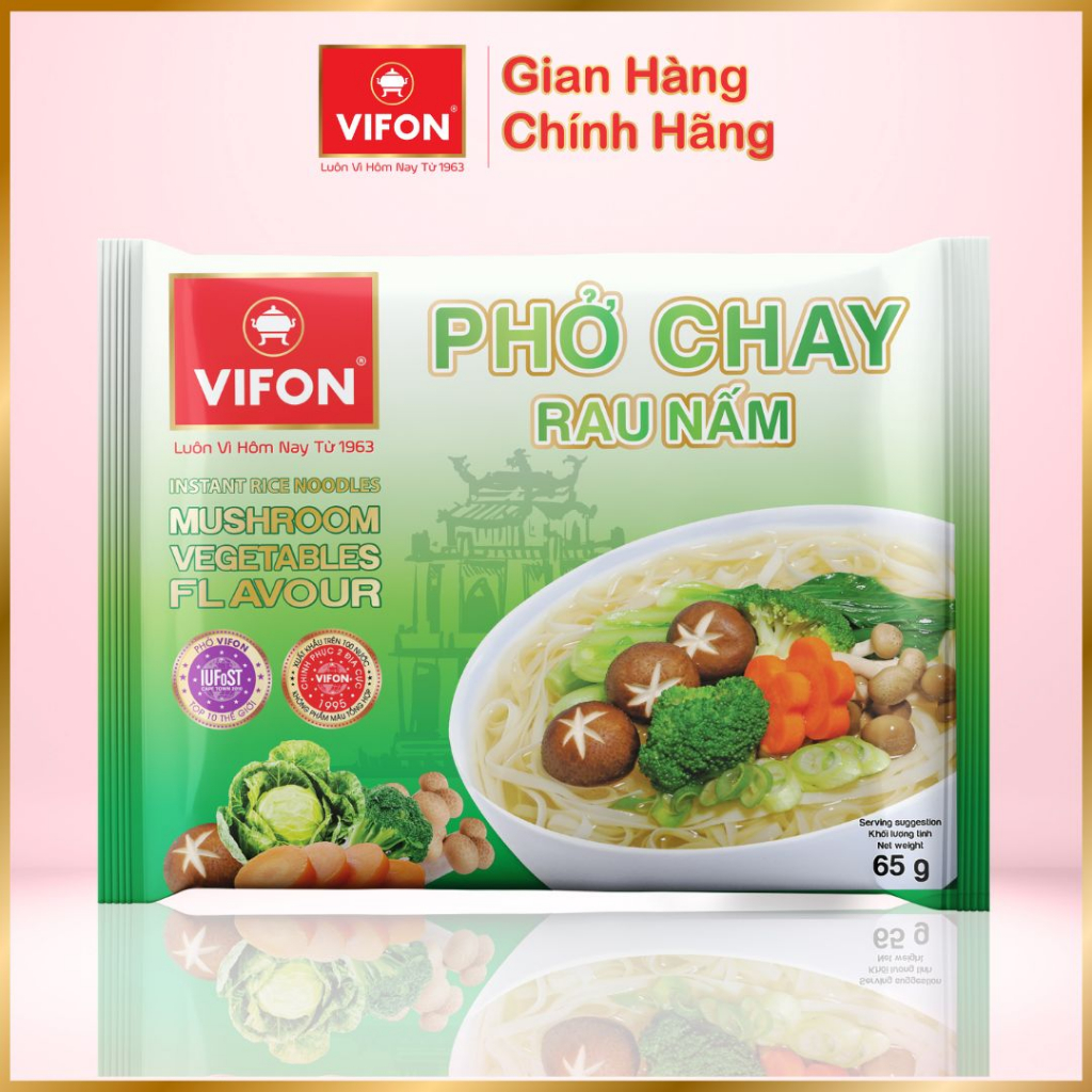 Thùng 30 gói Phở Chay Rau Nấm VIFON 65g / Gói