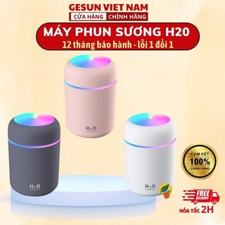 Máy phun sương tạo ẩm H2O máy xông tinh dầu tạo ẩm không khí, khuếch tán tinh dầu H20 Humidifier đèn LED 300ml