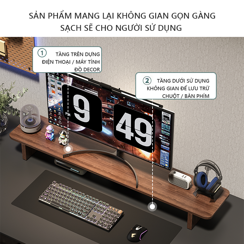 Kệ để màn hình máy tính PC đa năng decor bàn làm việc góc gaming cực chill GA28
