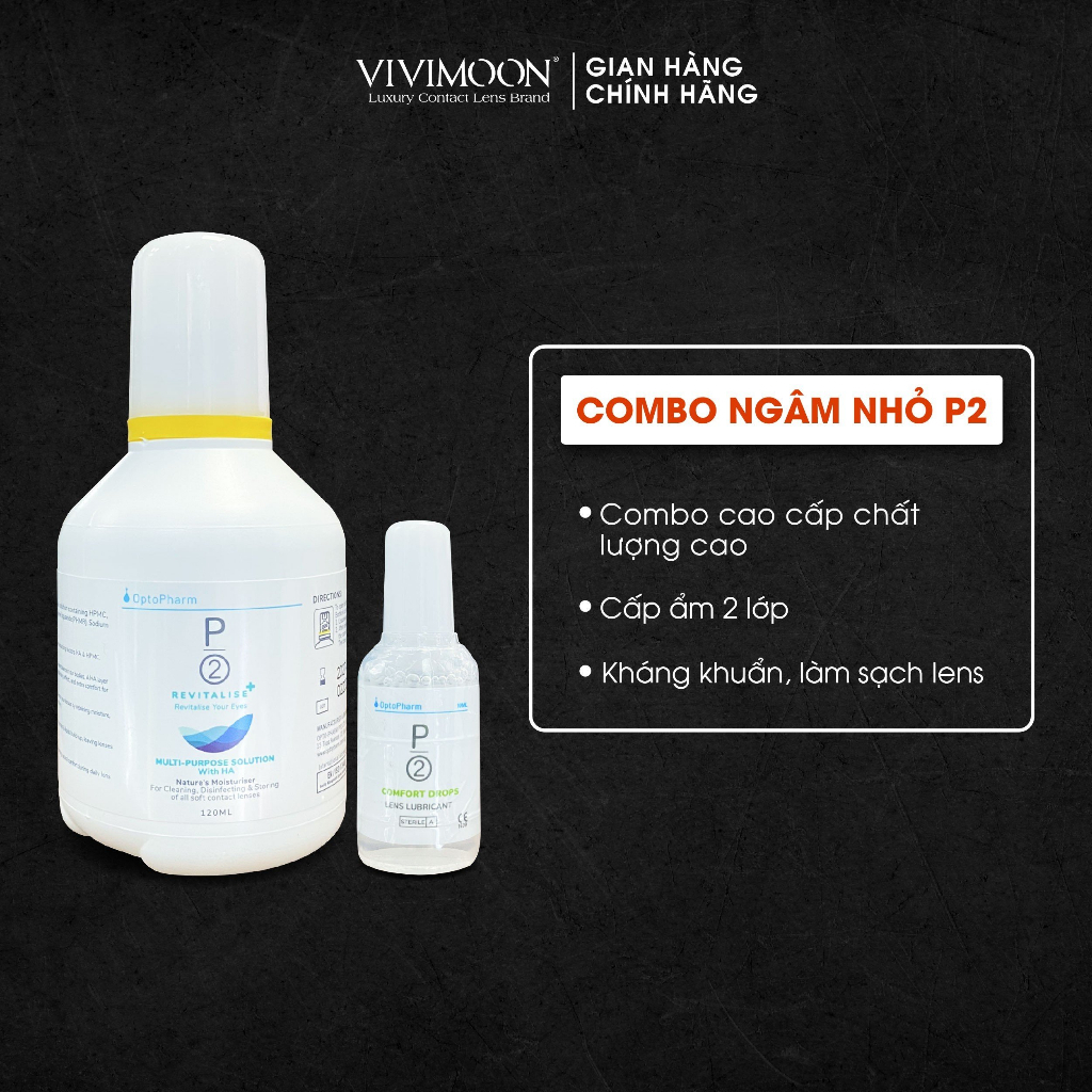 Combo nước ngâm lens và nhỏ mắt VIVIMOON LENS rửa kính áp tròng