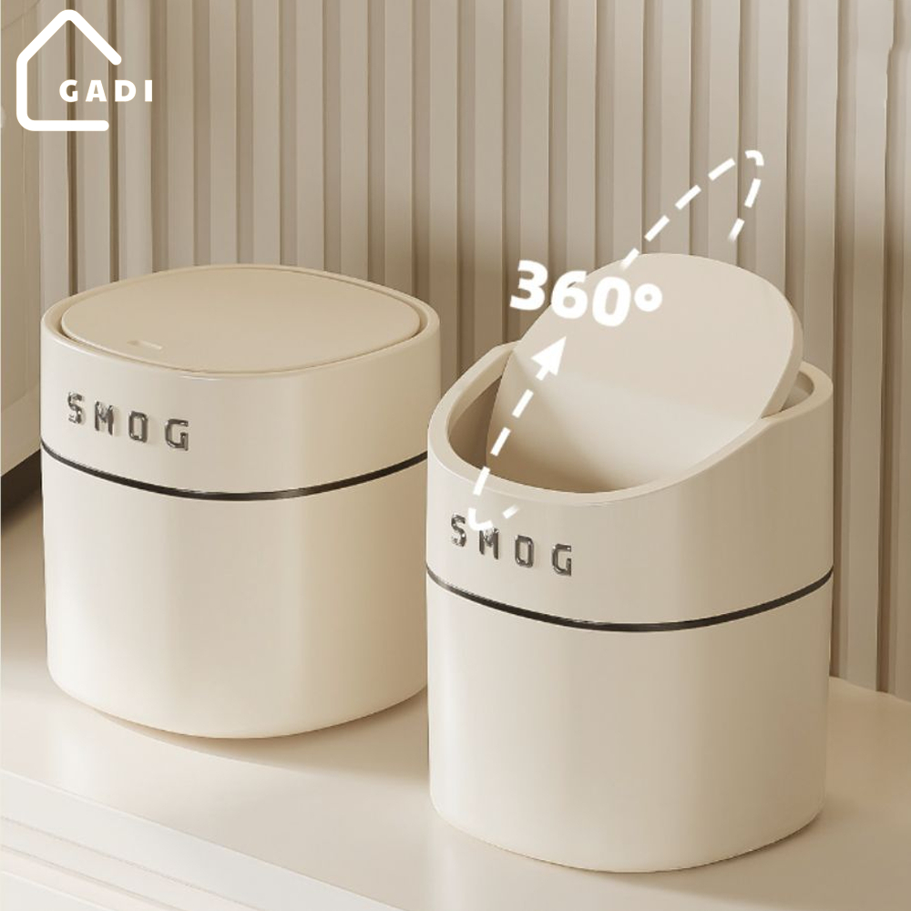 Thùng rác mini GADI để bàn thiết kế mới ngăn mùi hiệu quả kiểu dáng nắp gập và nắp lật