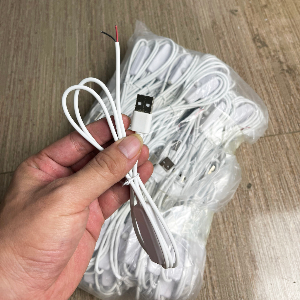 Dây nguồn USB có công tắc, 5v, 2 lõi, dài 1m dành cho đèn led