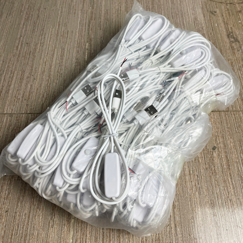 Dây nguồn USB có công tắc, 5v, 2 lõi, dài 1m dành cho đèn led