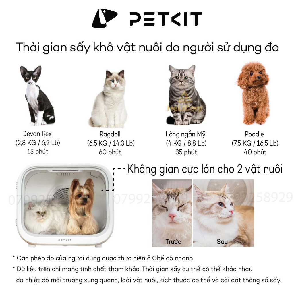 Lồng Sấy Lông Chó Mèo Petkit AirSalon Max Cao Cấp, Máy Sấy Nhanh, Mượt Lông