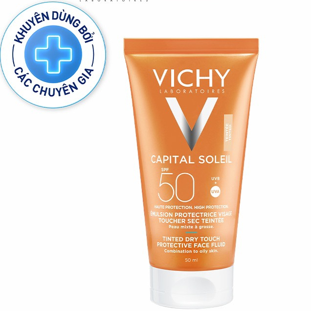 Kem chống nắng Vichy SPF 50 UVA+UVB Capital Soleil Mattifying Dry Touch Face Fluid 50ml