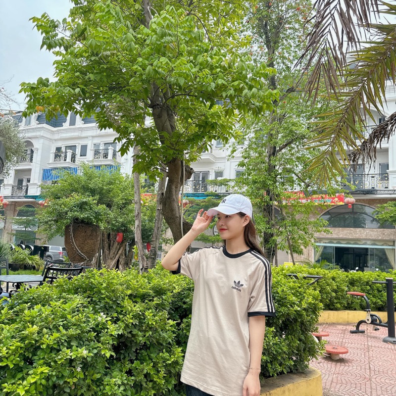 Áo thun Baby tee ADIDAS màu be cao cấp, áo phông nam nã Unisex dễ phối đồ, hàn quốc