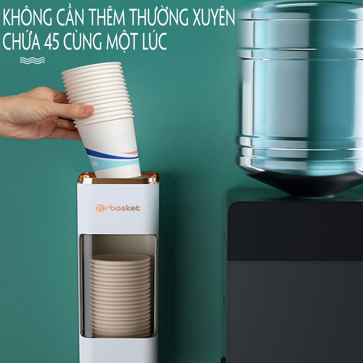 Hộp Đựng Ly Giấy, Cốc Giấy Dùng Một Lần, Kệ Khay Gắn Tường Lưu Trữ Cốc Giấy Có Nắp Chống Bụi Bẩn