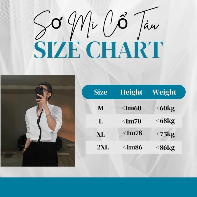 Áo sơ mi, áo sơ mi nam cổ tàu, thiết kế trẻ đẹp phong cách, phom áo chuẩn mặc tôn dáng