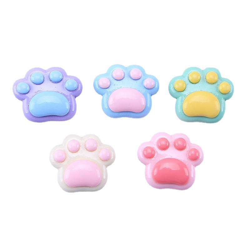 Sticker gắn dép, charm chân mèo nhựa bóng dễ thương