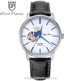 Đồng hồ nam dây da olym pianus op990-389 op990-389ams-gl trắng