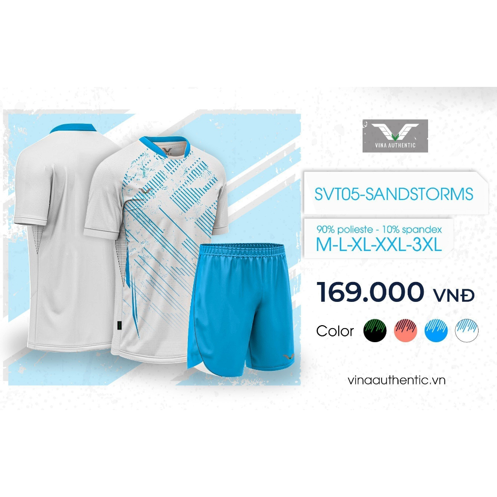 Bộ thể thao nam STV05 - Vina Sport áo tập bóng đá cầu lông, tennis, Gym, yoga  , quần đùi co giãn 4 chiều năng động