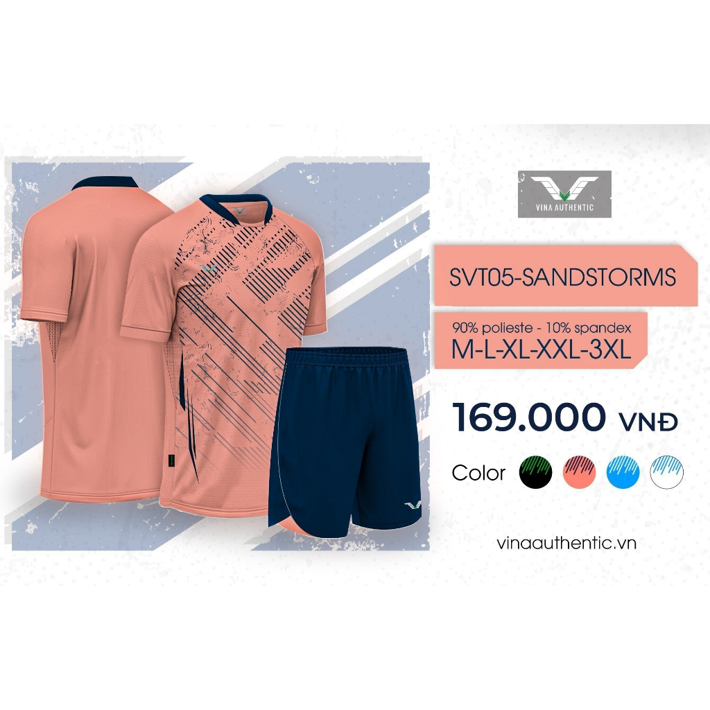 Bộ thể thao nam STV05 - Vina Sport áo tập bóng đá cầu lông, tennis, Gym, yoga  , quần đùi co giãn 4 chiều năng động