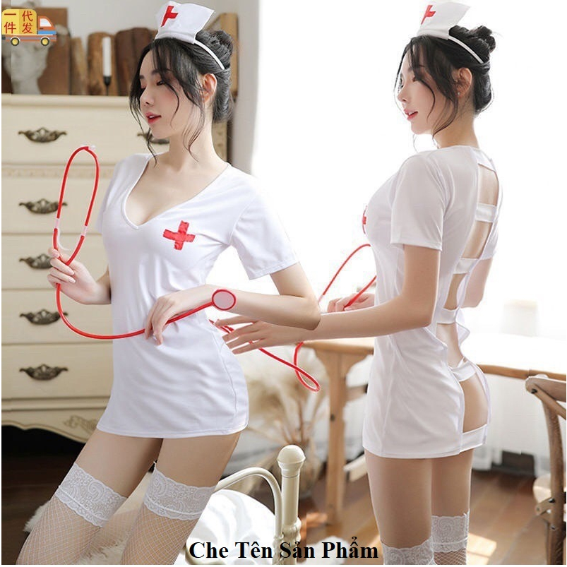 Bộ cosplay nữ nàng y tá hở lưng gợi cảm quyến rũ 209 🪶🪶 Đồ ngủ sexy 🪶 Đồ ngủ hóa trang quyến rũ