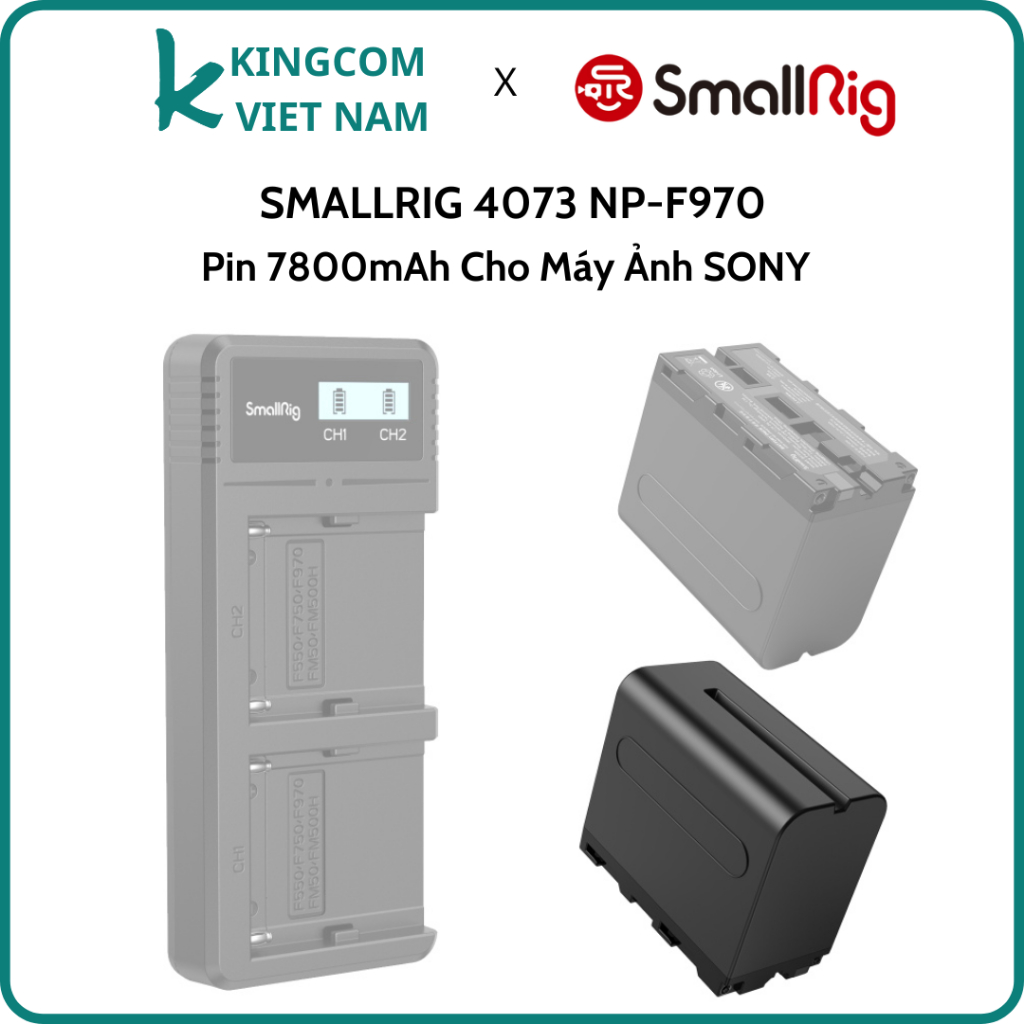 SmallRig 4073 NP-F970 - Pin 7800mAh Cho Máy Ảnh SONY - Hàng Chính Hãng