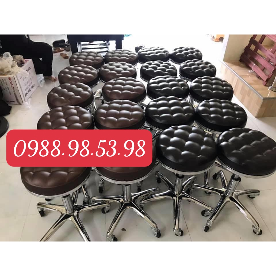 Ghế xoay múi spa chân đúc,chân khế,chân inox siêu bền,siêu chắc đẹp,có nâng hạ