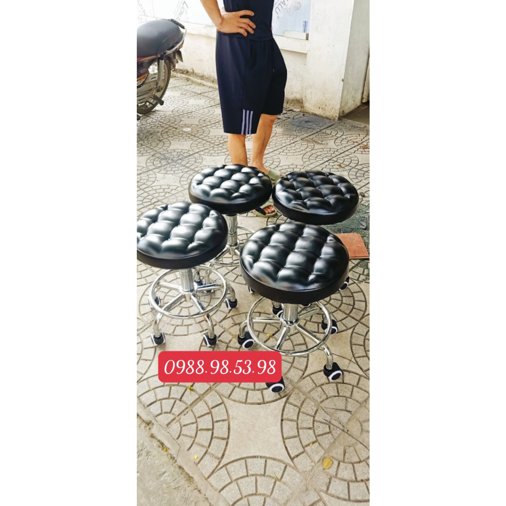 Ghế xoay múi spa chân đúc,chân khế,chân inox siêu bền,siêu chắc đẹp,có nâng hạ