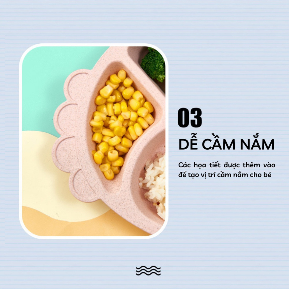 Khay Ăn Dặm Cho Bé Lúa Mạch 6 Món Hình Cua Đáng Yêu Yoota Baby Tặng Kèm Thìa Và Đũa