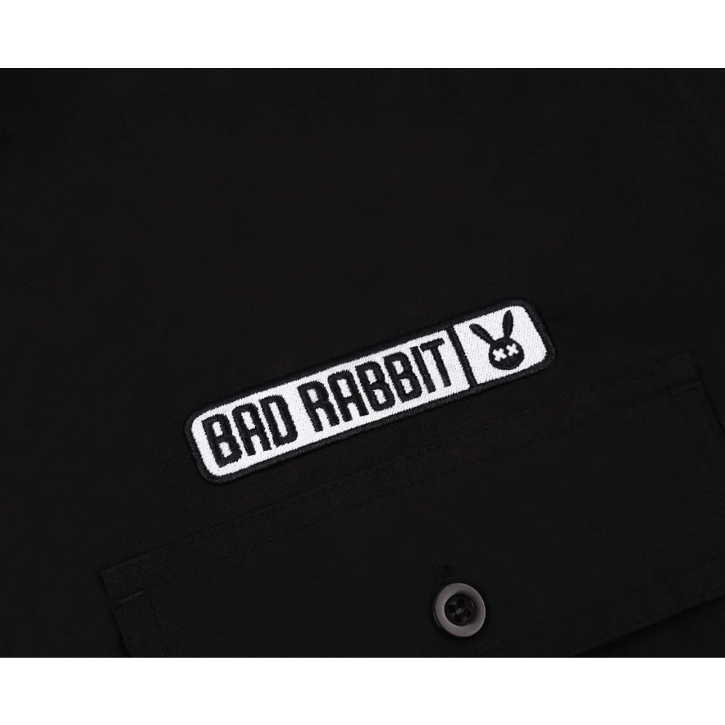 Áo sơ mi nam tay ngắn thêu chữ BADRABBIT chất vải kate dày dặn - UNISEX_2022