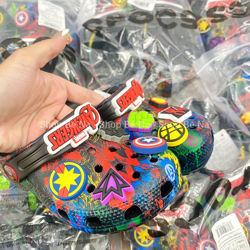 Dép CROCS XUẤT DƯ xịn đét cho bé - Họa tiết nhân vật Marvel Cao Cấp