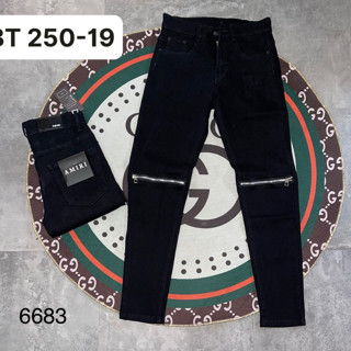 Quần jean Nam dài khóa kéo gối, rách nhẹ, quần chất bò co giãn, màu đen trơn mẫu mã đẹp KAYSTORE