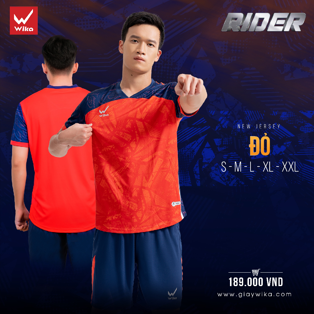 Bộ Quần Áo Đá Bóng Wika Rider Kết Cấu Vải Mềm Mịn, Thoáng Thí Thấm Hút Tốt