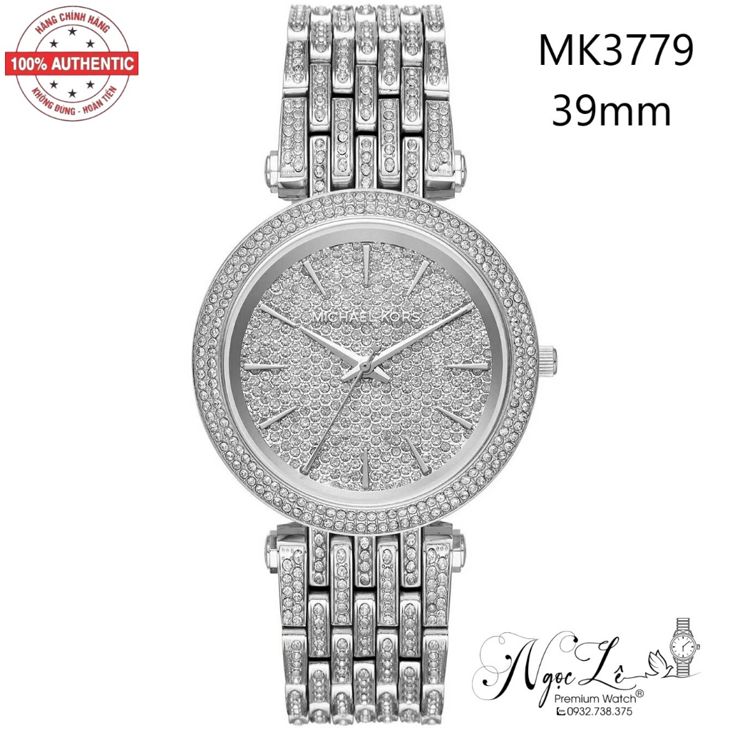 Đồng Hồ Nữ Michael Kors MK3779 Dây Kim Loại Màu Bạc 39mm
