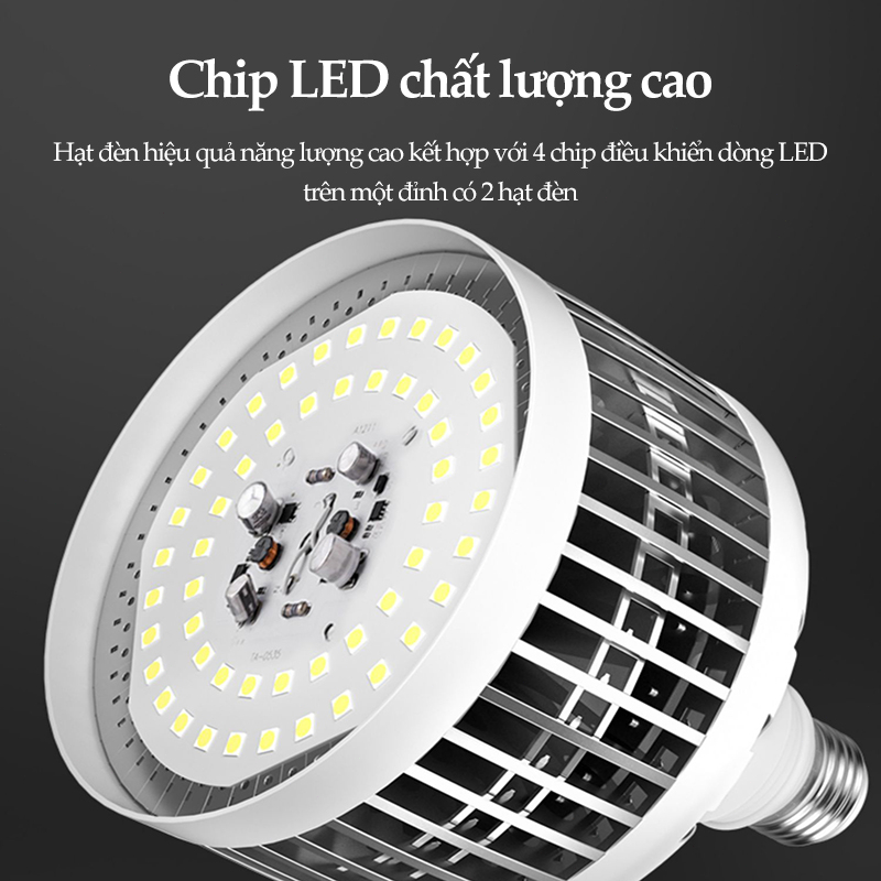 Bóng đèn LED 200W 150W 100W 50W siêu sáng tiết sáng tiết kiệm điện thân kín chống nước mưa Ánh sáng trắng Ốc vít E27