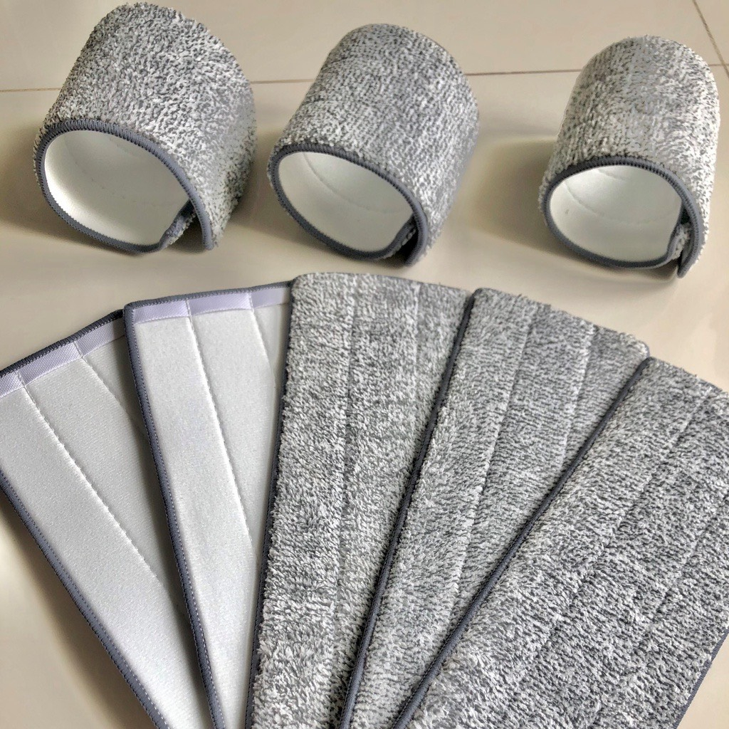 Bông Lau Nhà Hình Chữ Nhật, Miếng Thay Thế Cây Lau Nhà Tự Vắt, Dùng Được Cho Loại Gài 2 Đầu