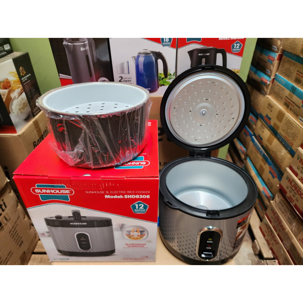 Nồi Cơm Điện 1.8L / 3L Sunhouse SHD8630 SHD8306, Hàng Chính Hãng, Bảo Hành 12 tháng
