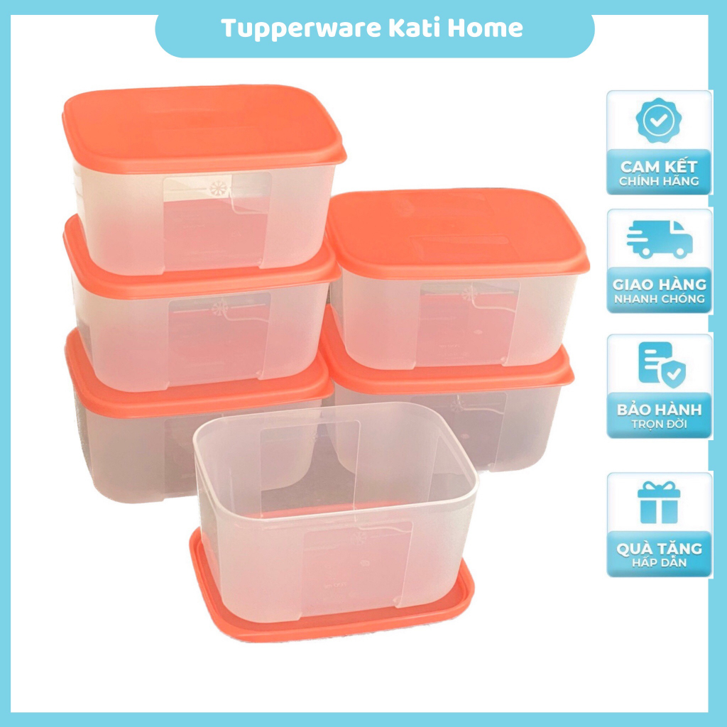 Sét/lẻ hộp nhựa đựng thực phẩm ngăn đông tủ lạnh Tupperware 6 hộp 650ml / 700ml tiện chia thức ăn theo bữa