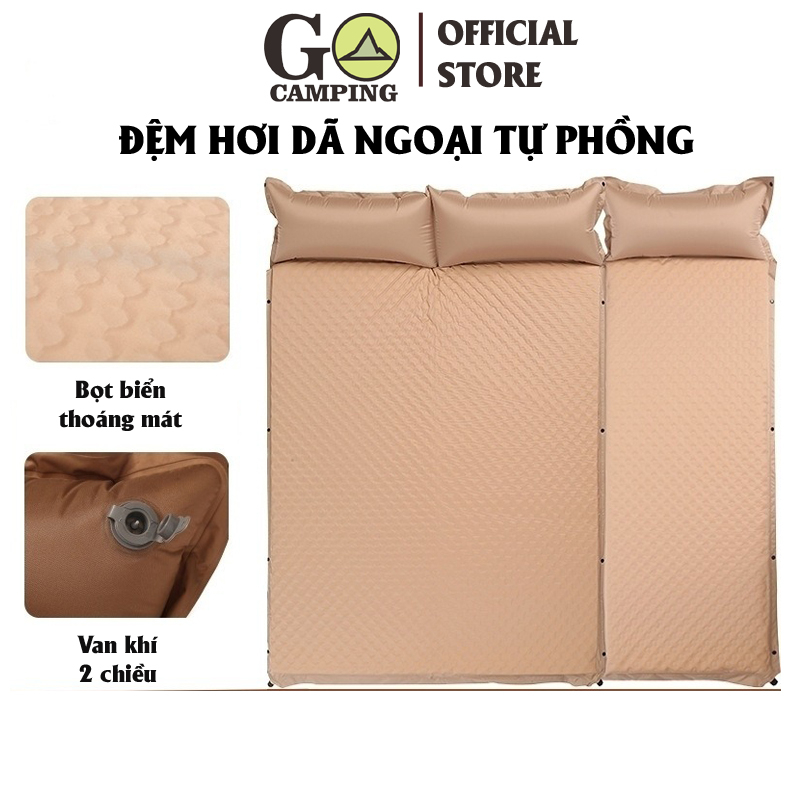 Đệm Gấp Gọn Dã Ngoại Tự Phồng Dày 5CM, Đệm Hơi Dã Ngoại Tự Bơm Dùng Cắm Trại, Văn Phòng, Camping