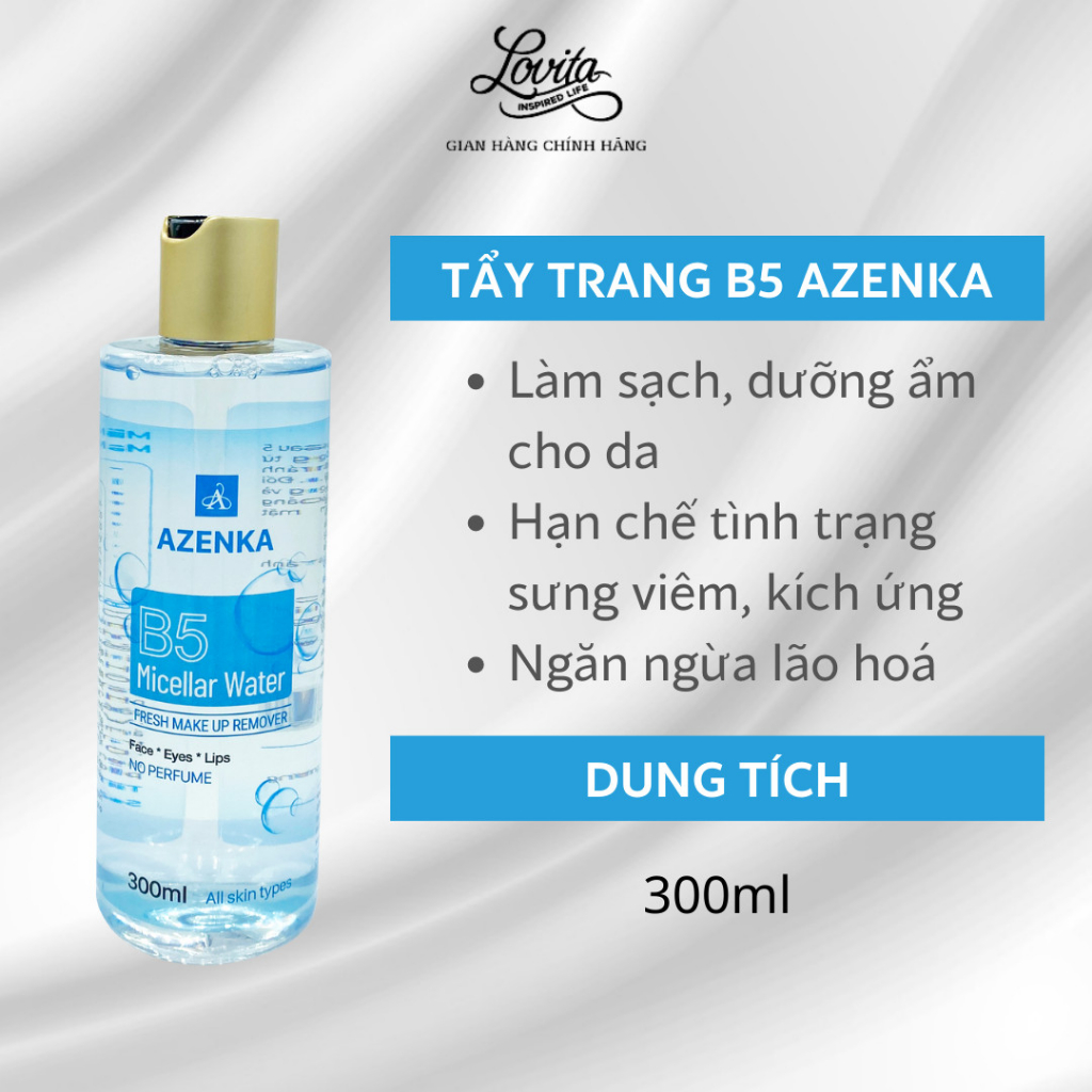 Nước tẩy trang B5 Azenka Micellar Water fresh make up remover 300ml