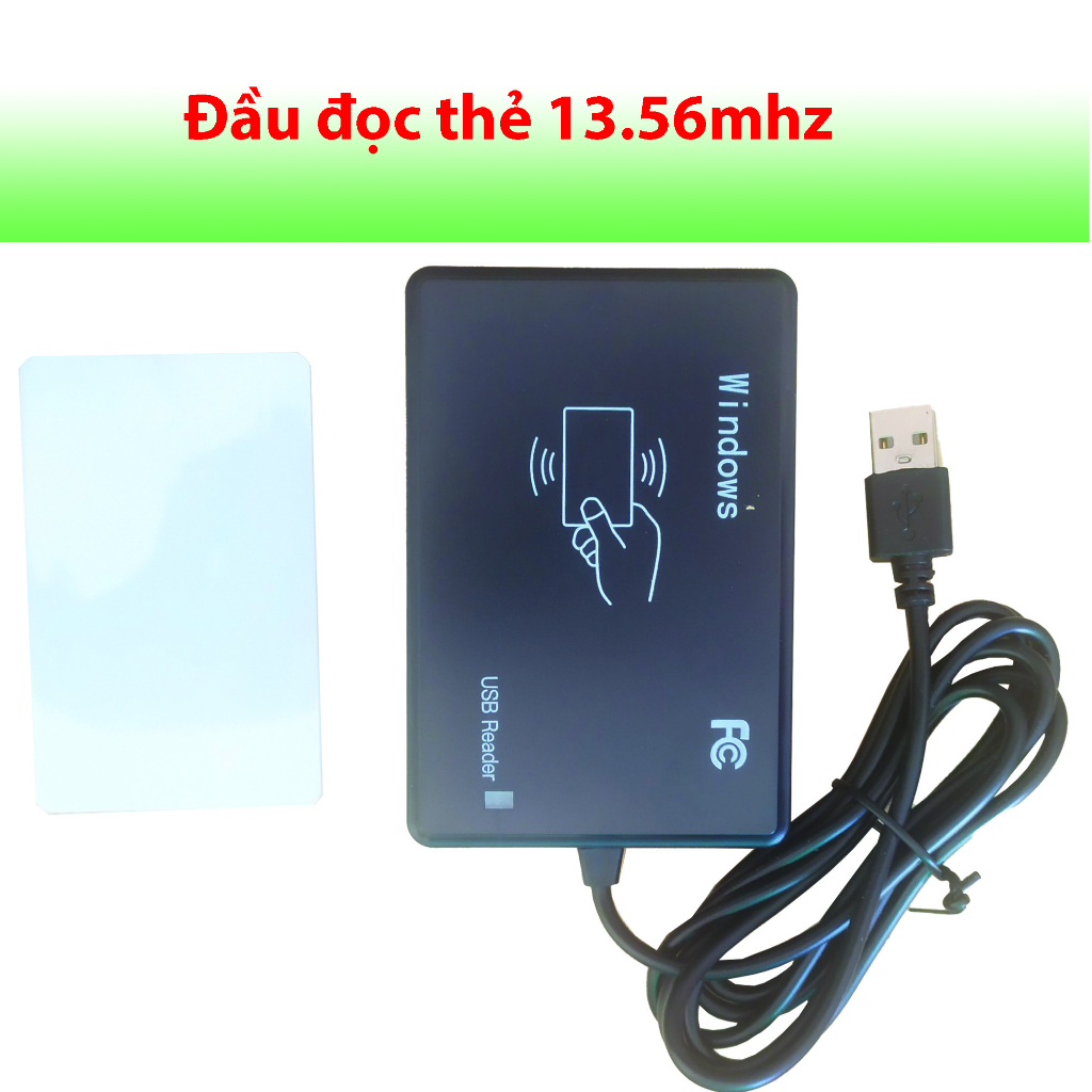 Đầu đọc thẻ RFID 125Khz USB hoặc 13.56mhz + kèm 1 thẻ