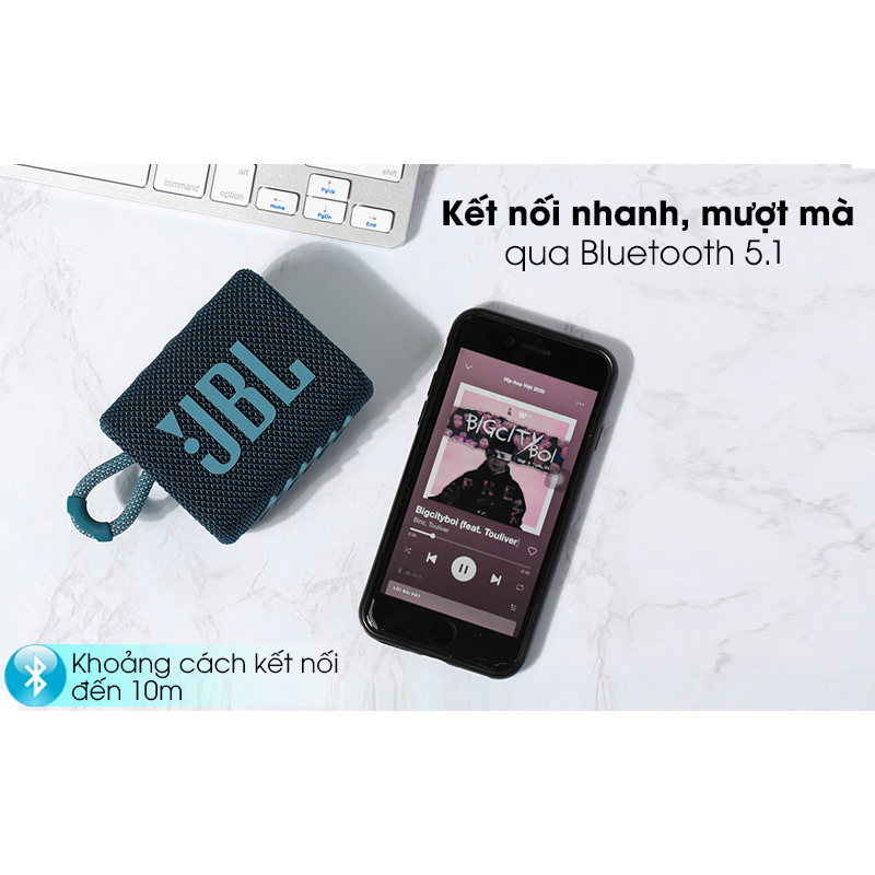 Loa Bluetooth Không Dây JBL Go 3 Nhỏ Gọn Tiện Lợi Chống Nước IP67 - Chơi Nhạc 5H - Bluetooth 5.1 - Bảo Hành 2 Năm