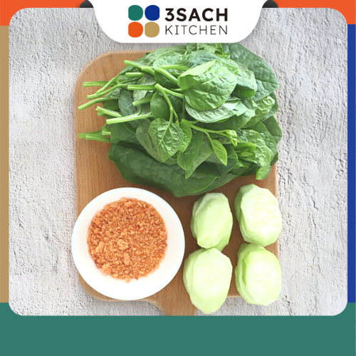 Canh Mồng Tơi Mướp Hương Tôm Khô Xay (Khay 400Gr)