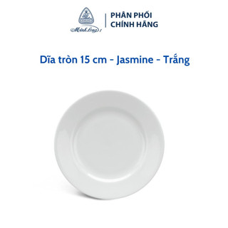 Dĩa tròn 15cm - jasmine - trắng - gốm sứ cao cấp minh long i