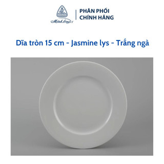 Dĩa tròn 15 cm - jasmine lys - trắng ngà - gốm sứ cao cấp minh long i