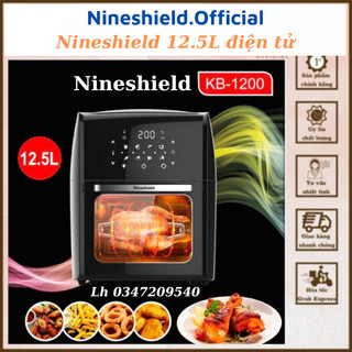 Nồi chiên không dầu nineshield điện tử 12,5l kb1200- bảo hành 12 thángn nồi nướng chiên không dầu dung tích lớn 12l