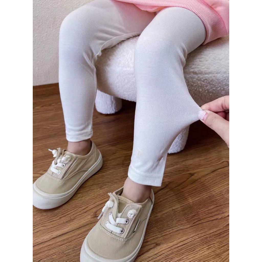 Quần legging dài trơn cho bé gái TANOSA chất thun cotton xuất dư co dãn 4 chiều mềm mịn