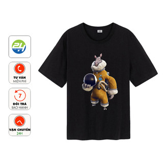 Áo Phông Tay lửng Basic THOITRANG24H Màu Đen Unisex Nam Nữ Form Rộng Vải Dày Mịn 35/65 In Mẫu CM106