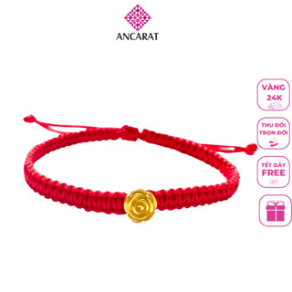  Vòng tay trang sức hoa hồng vàng 24k tết dây hanmade Ancarat 