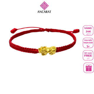 Vòng tay trang sức tỳ hưu vàng 24k tết dây miễn phí Ancarat