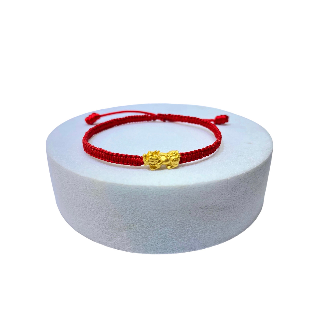 Vòng tay trang sức tỳ hưu vàng 24k tết dây miễn phí Ancarat