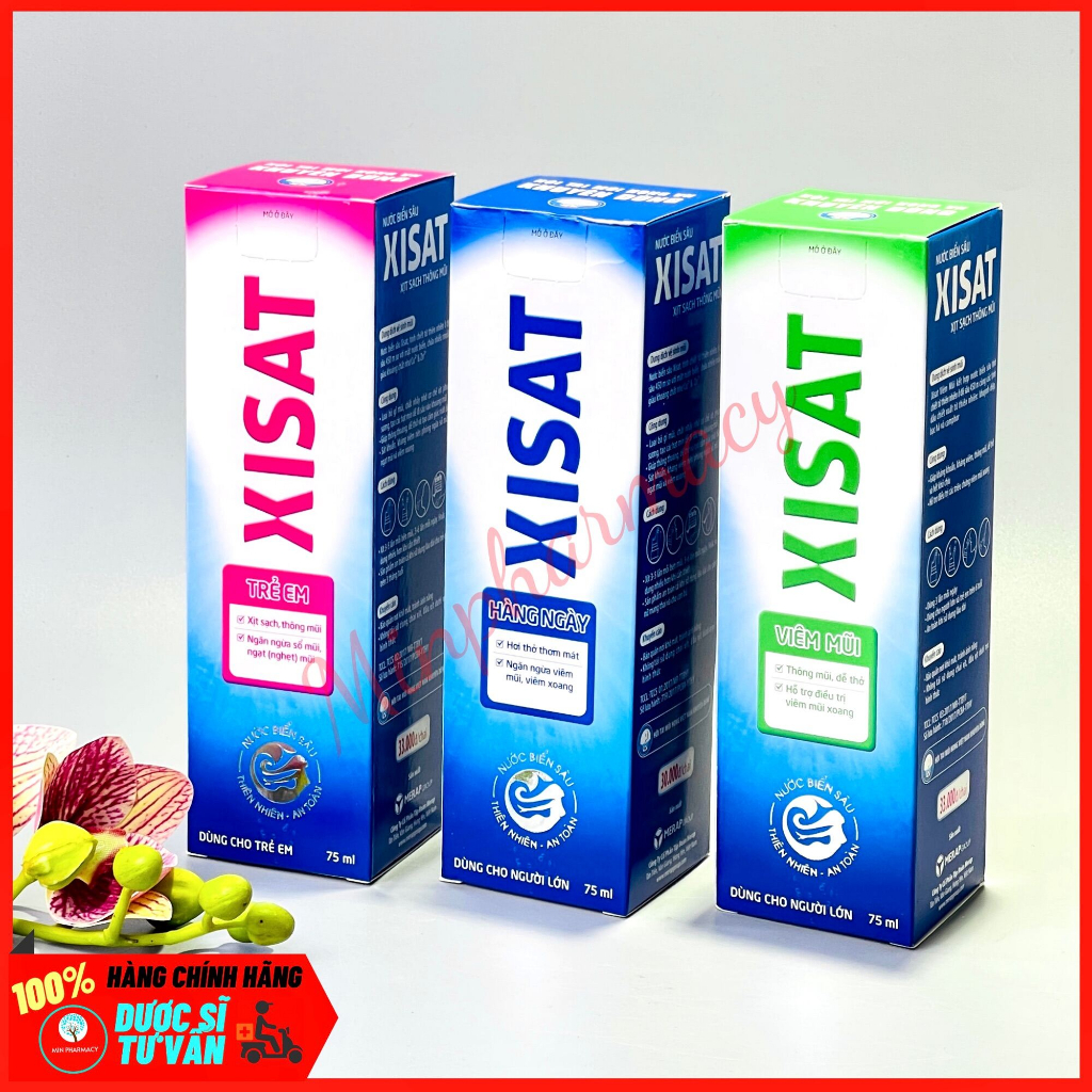 Xịt mũi nước biển sâu XISAT hằng ngày 75ml phòng ngừa sổ mũi, ngạt mũi và viêm xoang