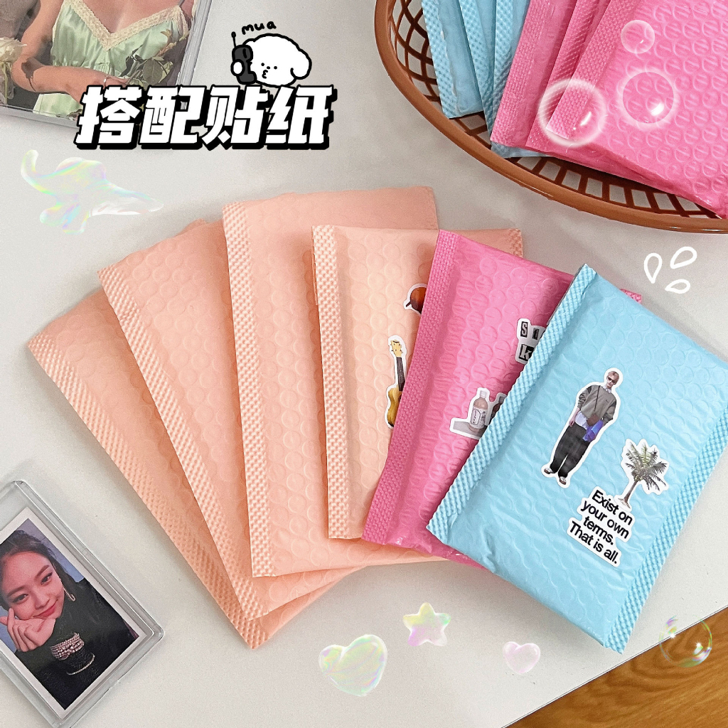 Túi Bong Bóng Niêm Phong Đệm Khí Chống Thấm Nước Gói Hàng/ Gói Card Tông Màu Pastel Xinh Xắn
