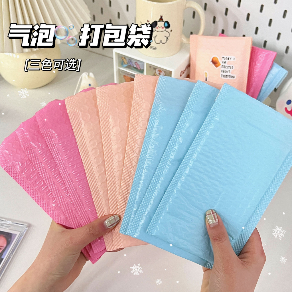 Túi Bong Bóng Niêm Phong Đệm Khí Chống Thấm Nước Gói Hàng/ Gói Card Tông Màu Pastel Xinh Xắn