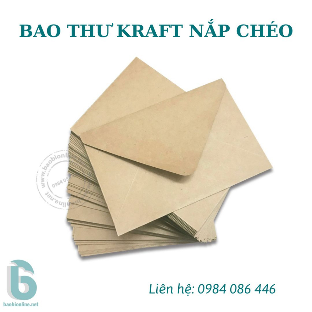 1 CÁI BAO THƯ KRAFT VIỆT NẮP CHÉO 25x35 CM  CÓ SẴN - BAOBIONLINE
